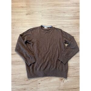 Faherty Jackson Crew Sweater Mens L Trail Brown Heather Organic Cotton Pullover
